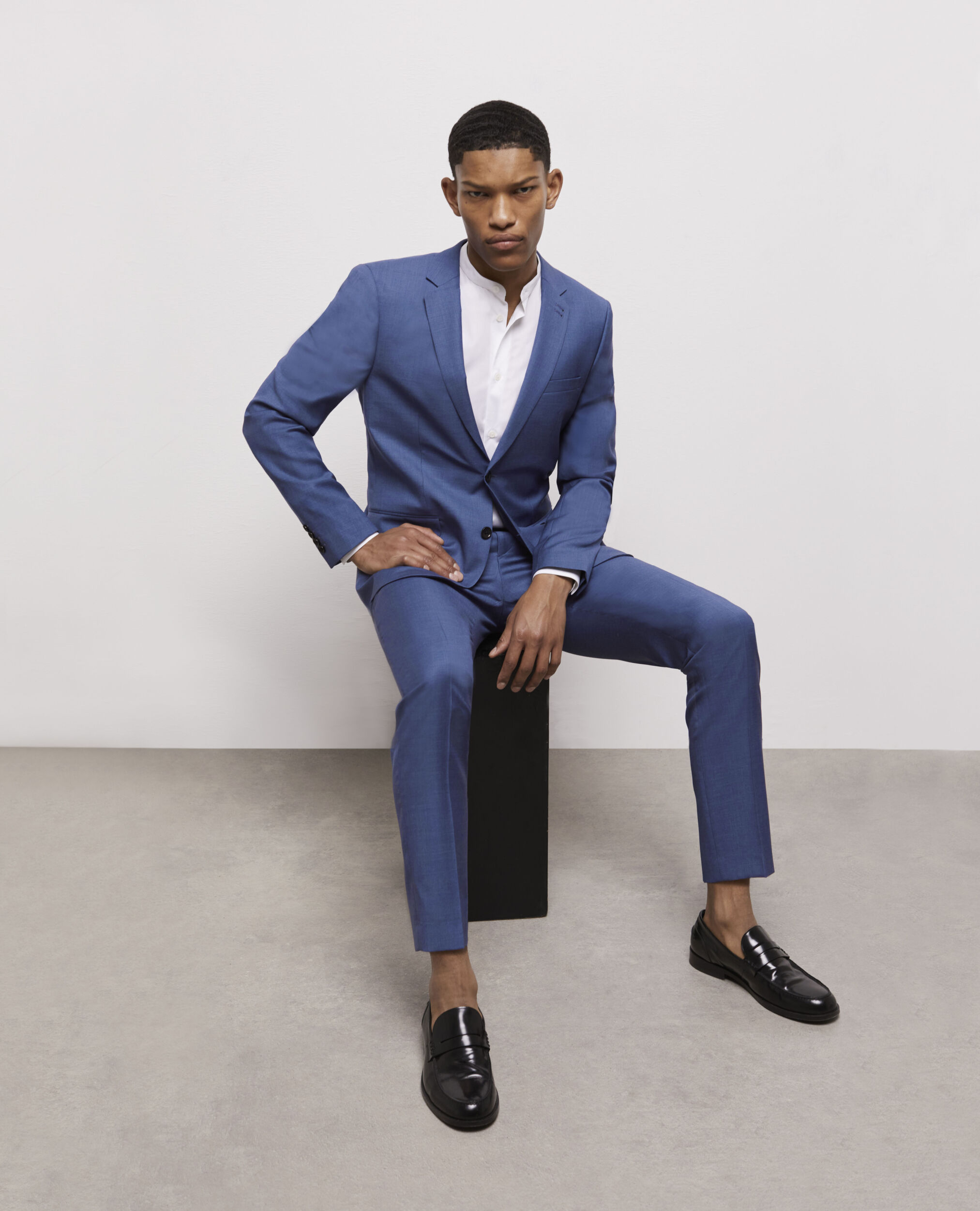 Blue suit jacket, BLUE, hi-res image number null