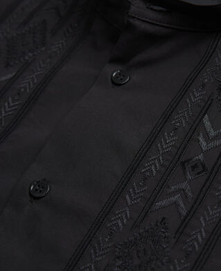 The Kooples HOMME BLACK chemise col mao noire