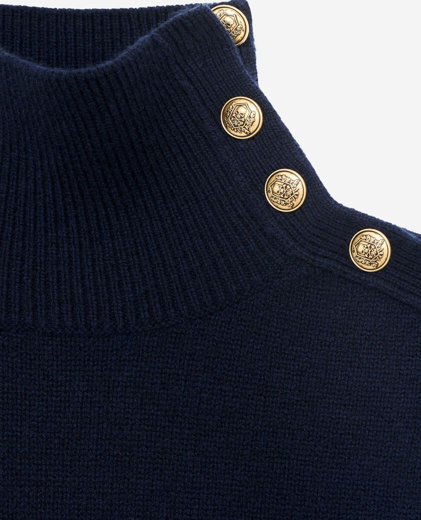 The Kooples WOMEN NAVY navy wool stand-up collar sweater