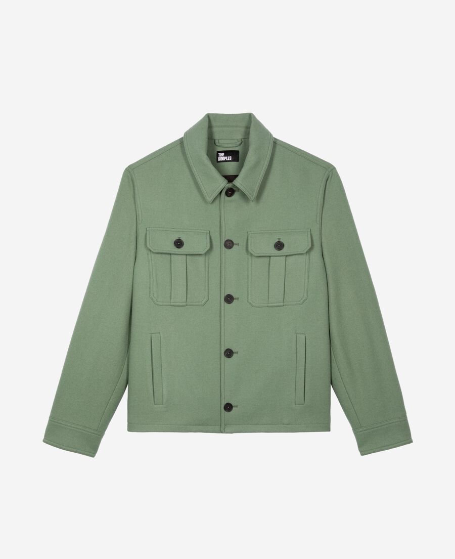 The Kooples HERREN ALMOND GREEN graue wolljacke