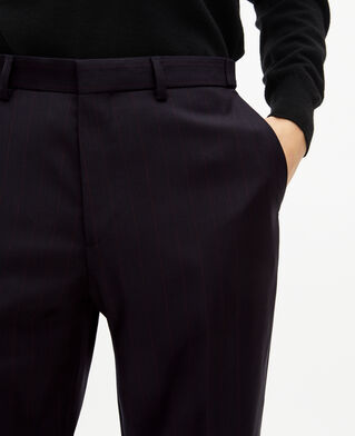 The Kooples HOMME NAVY-RED pantalon de costume &agrave; rayures marine