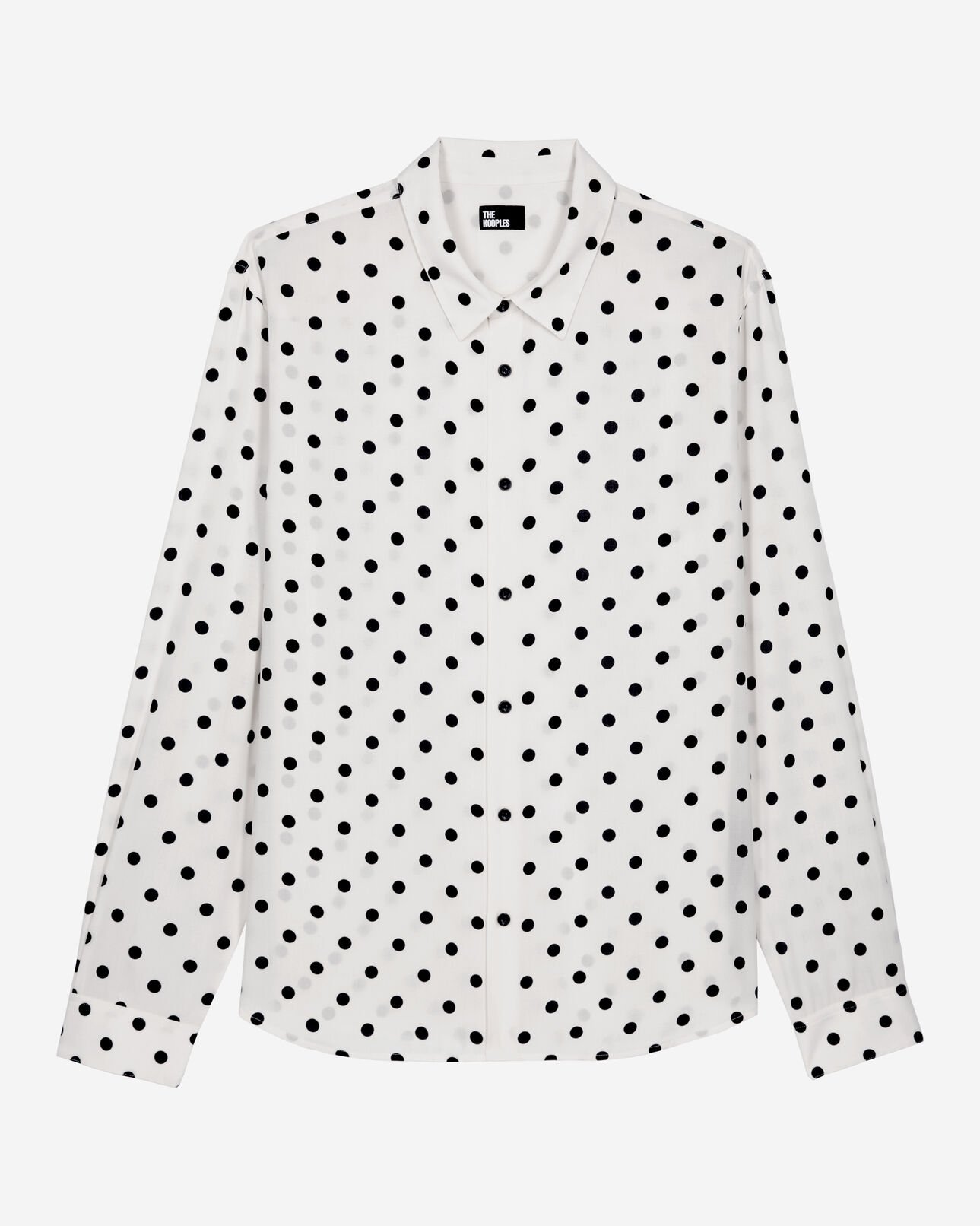 The Kooples HOMME WHITE / BLACK chemise imprimée à pois blanche