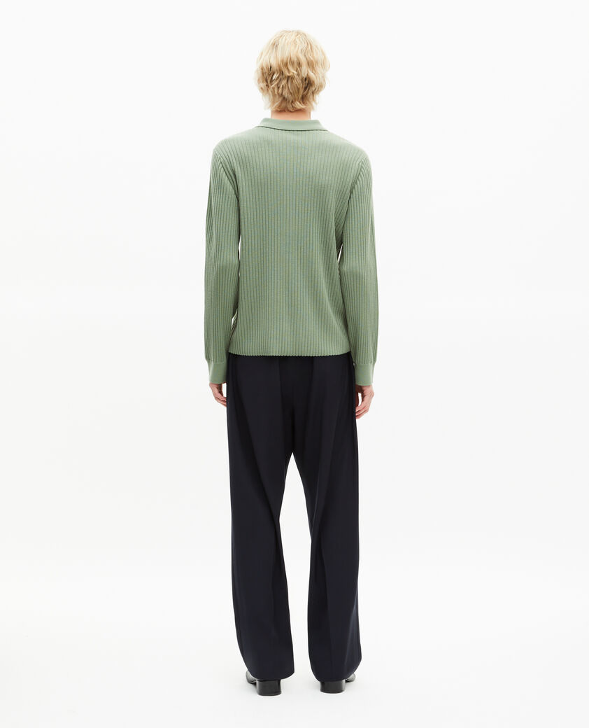 The Kooples H LICHEN almond green ribbed cardigan