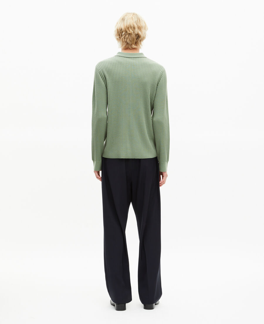 The Kooples H LICHEN almond green ribbed cardigan