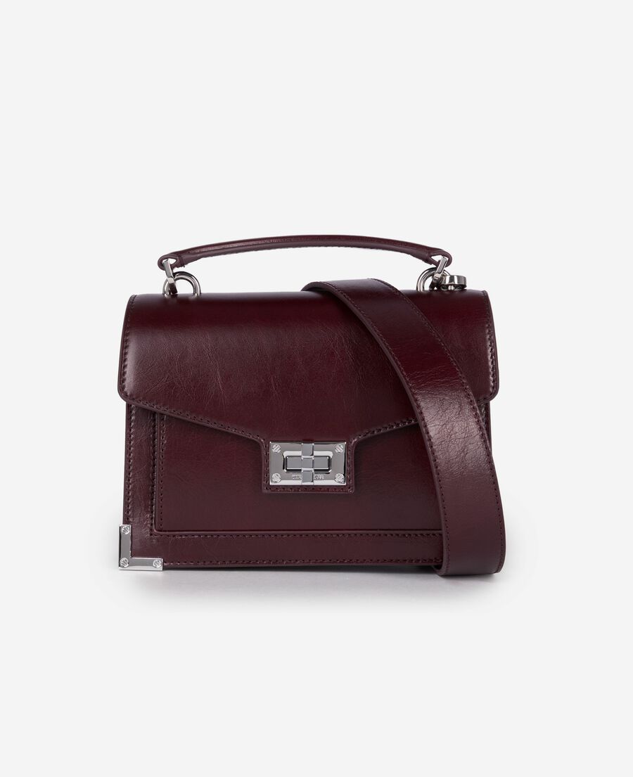 The Kooples WOMEN BORDEAUX emily small bag in burgundy cracked leather