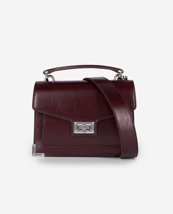 The Kooples FEMME BORDEAUX sac emily small en cuir craquelé bordeaux