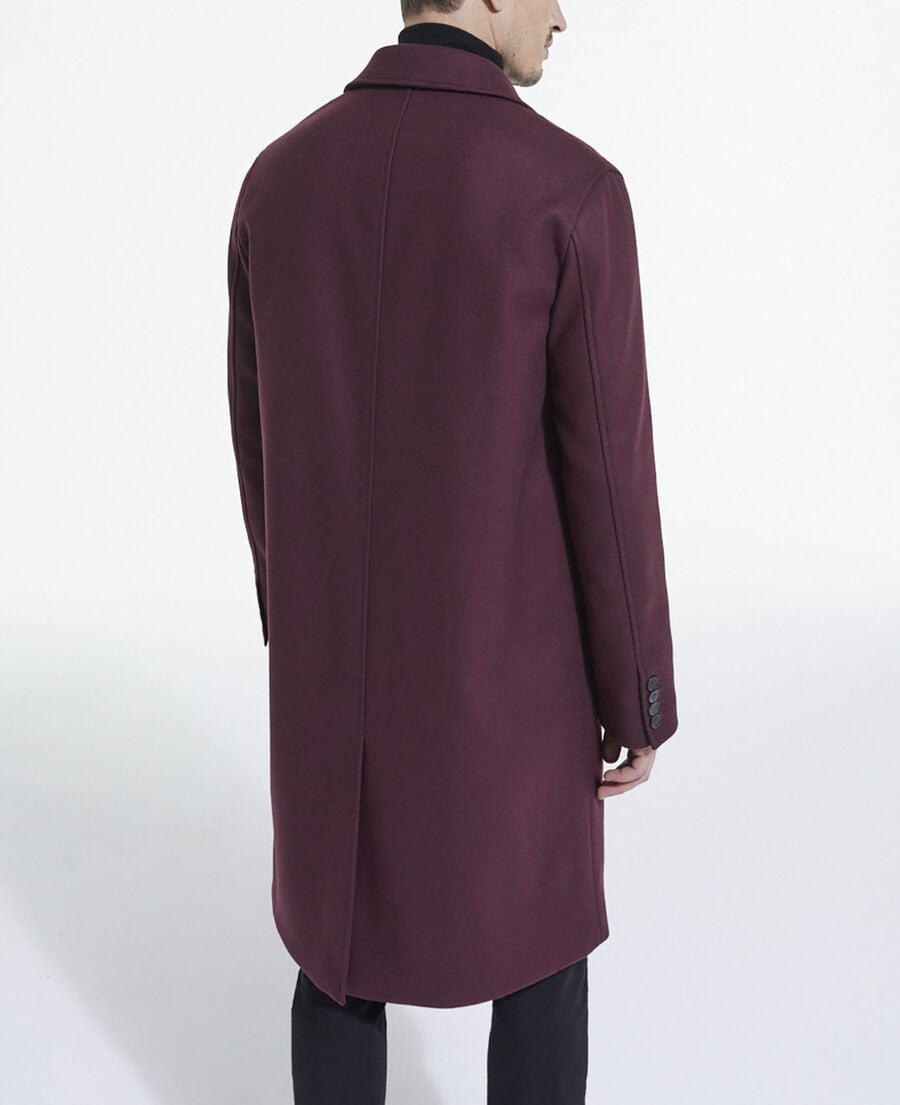 The Kooples HOMME BURGUNDY manteau en laine bordeaux