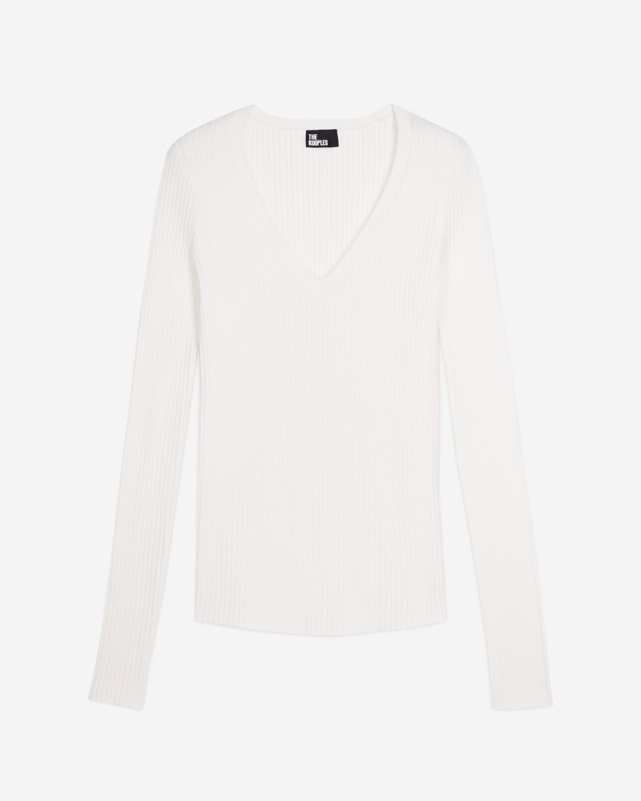 The Kooples WOMEN ECRU ecru ribbed knit sweater