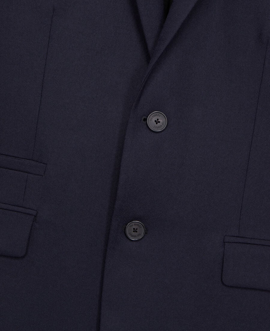 The Kooples HOMME NAVY veste de costume bleu marine en flanelle