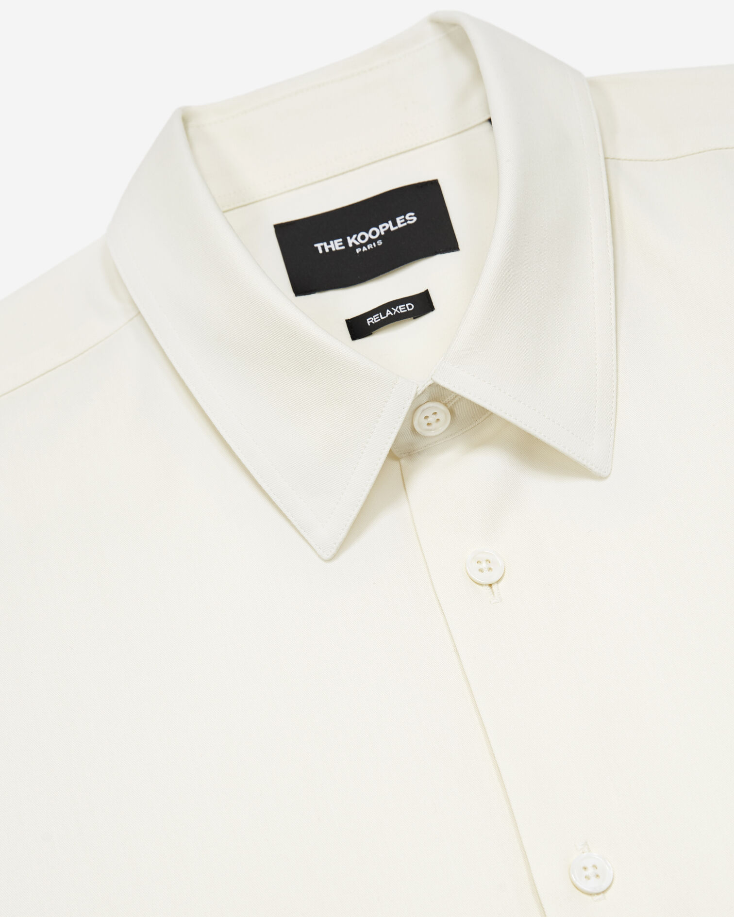 Buttoned beige shirt with classic collar, BEIGE, hi-res image number null