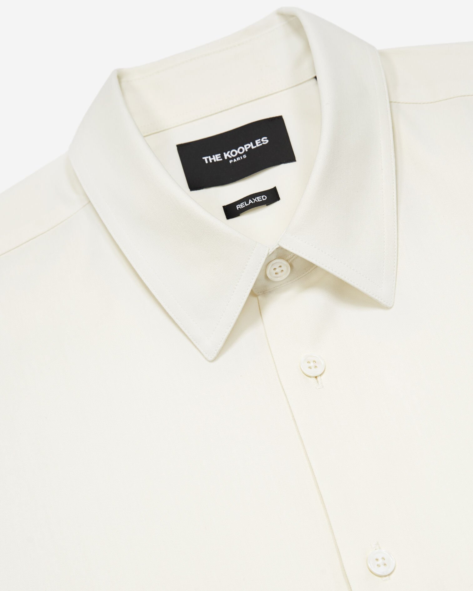 Buttoned beige shirt with classic collar, BEIGE, hi-res image number null