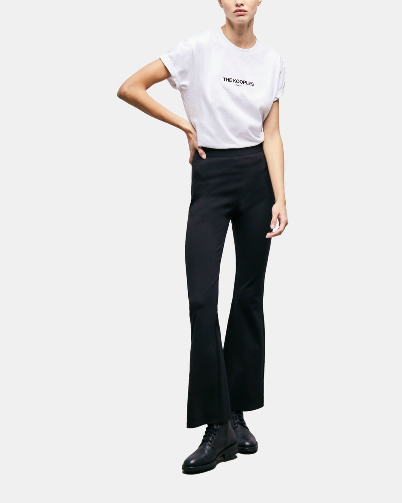 The Kooples FEMME BLACK pantalon flare noir