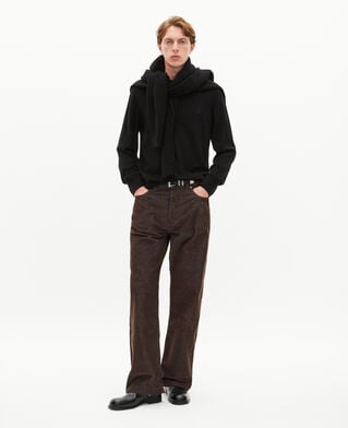 The Kooples HOMME TABACCO jean baggy en velours c&ocirc;tel&eacute; marron