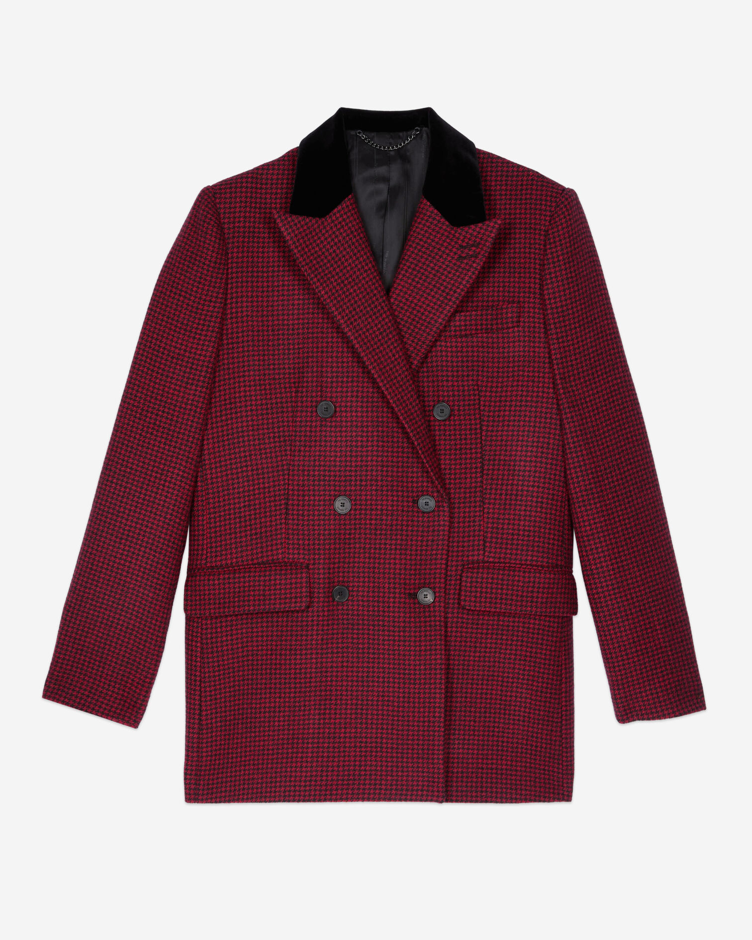 Black and red houndstooth blazer, BLACK - RED, hi-res image number null