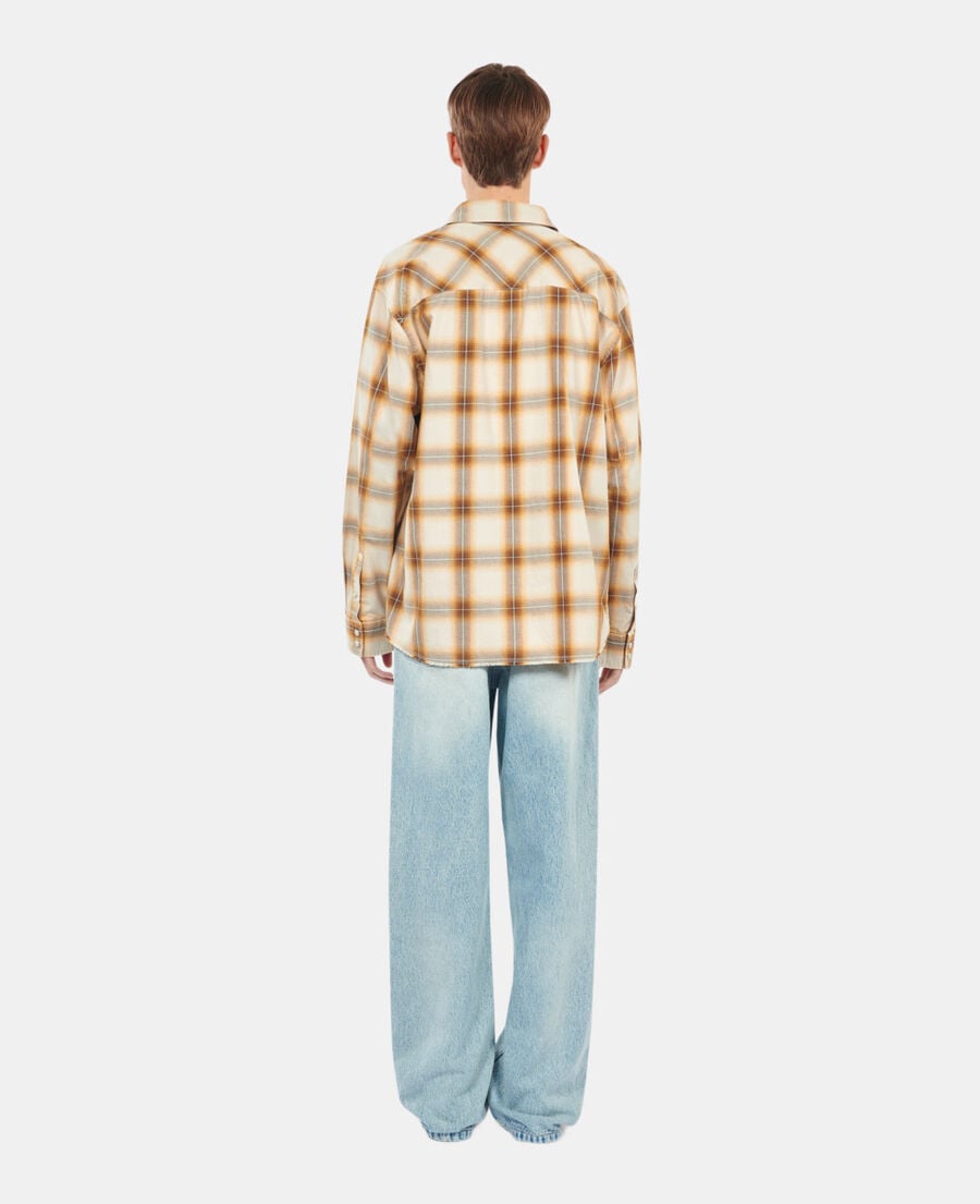 The Kooples MEN BROWN-BEIGE checked shirt