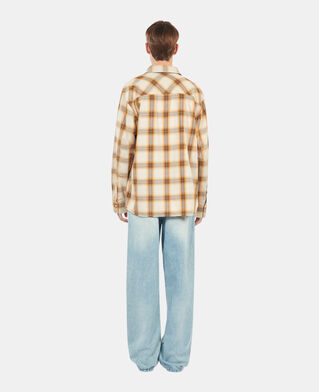 The Kooples MEN BROWN-BEIGE checked shirt