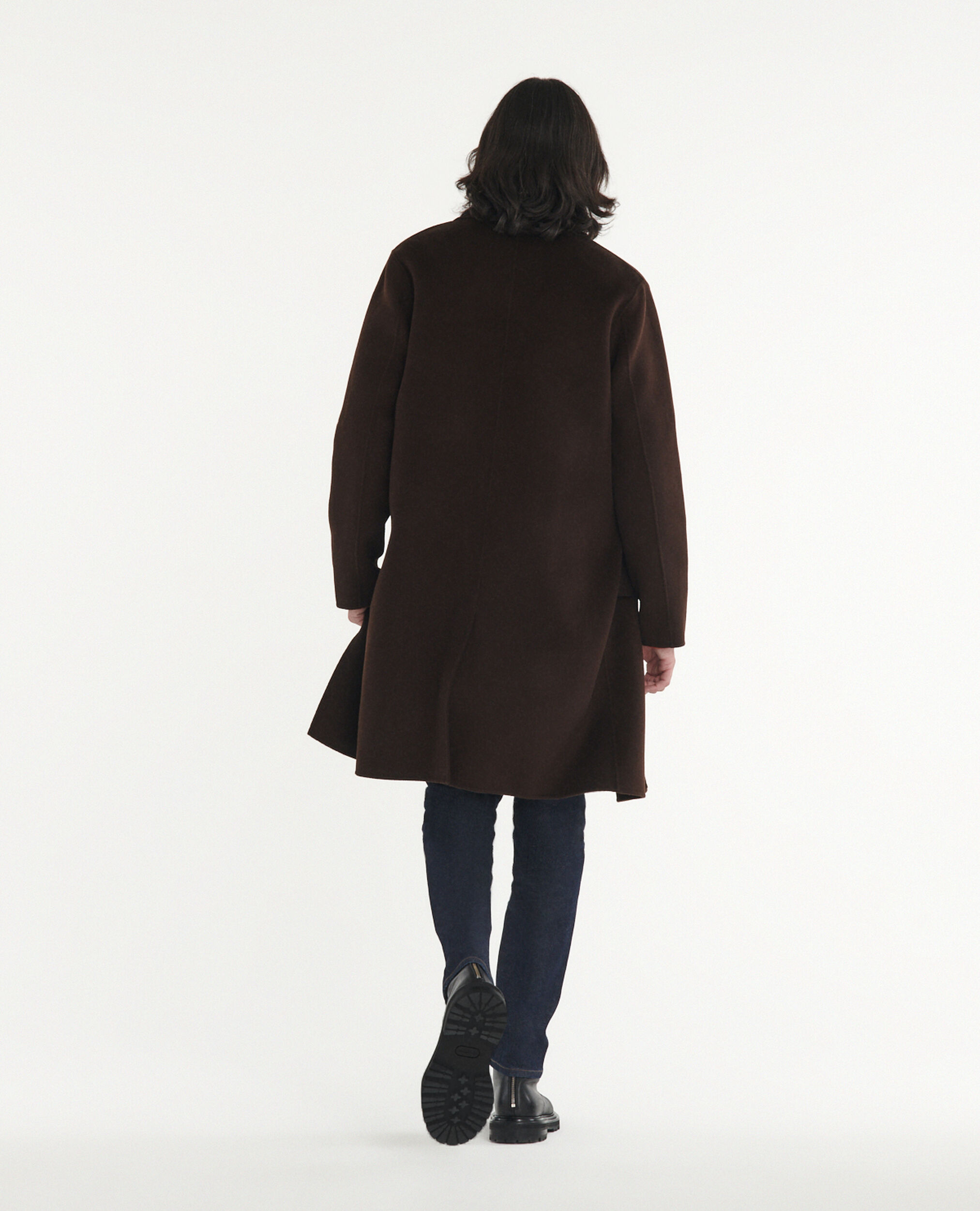 Abrigo marrón lana doble cara, BROWN, hi-res image number null