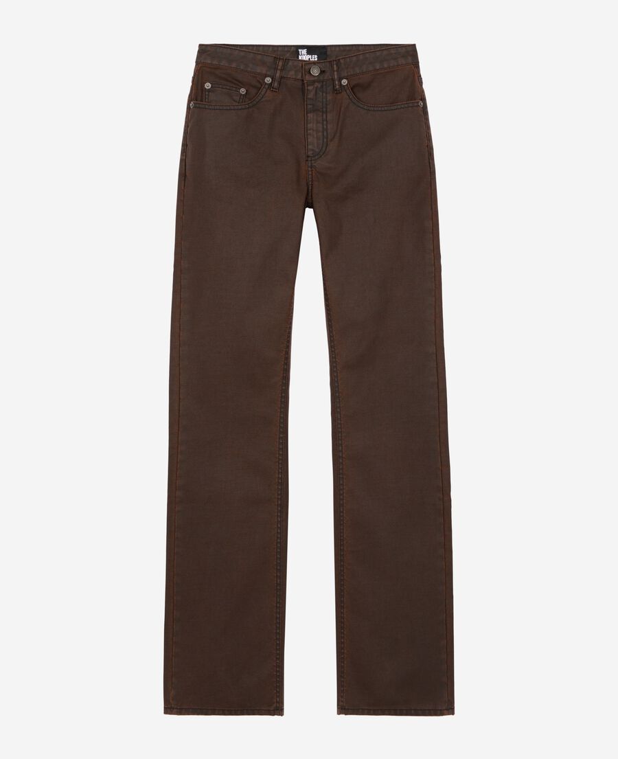 The Kooples FEMME BROWN jean coupe flare marron
