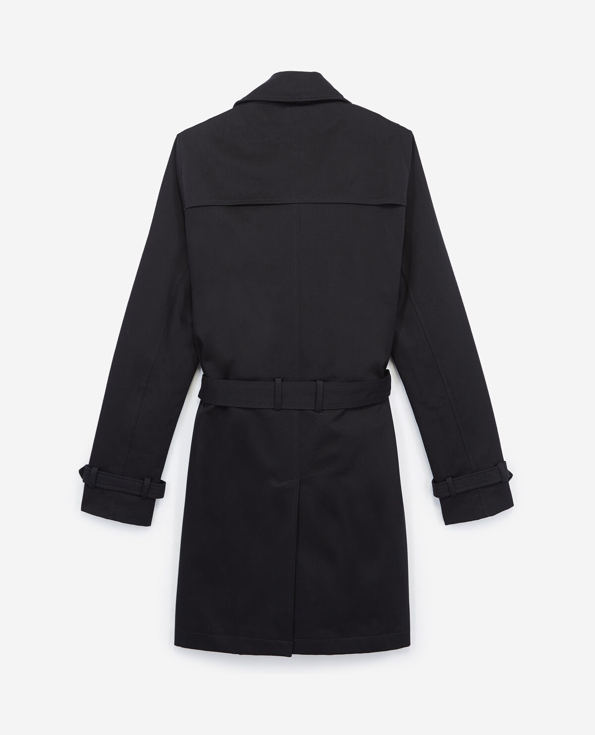 Navy blue trench coat in cotton gabardine | The Kooples - US