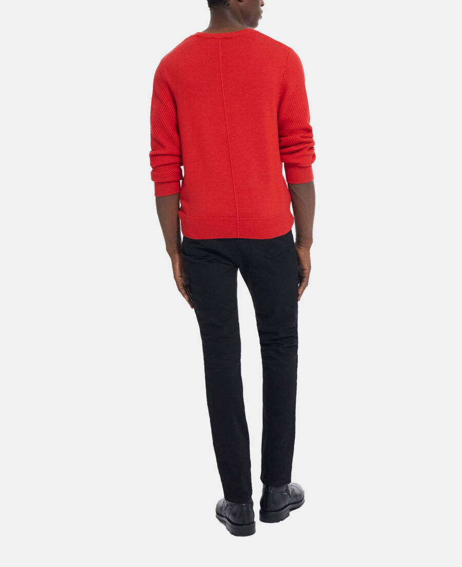 red wool sweater