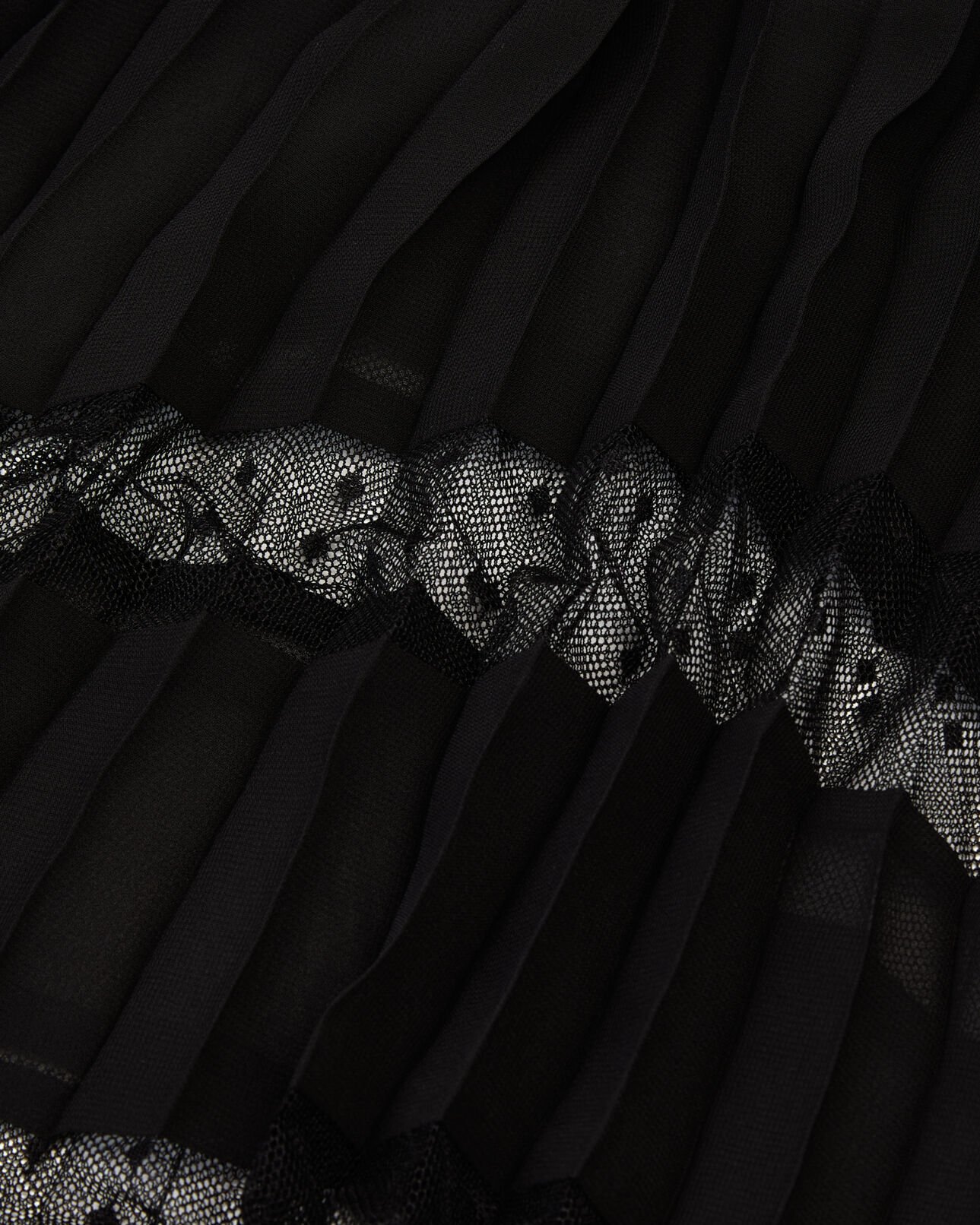 The Kooples DAMEN BLACK schwarzes, plissiertes langes kleid