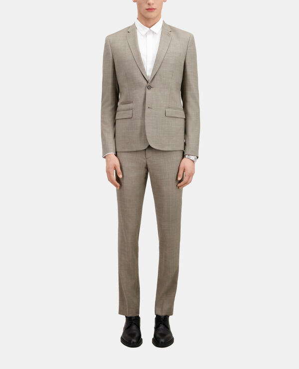 veste de costume beige en laine