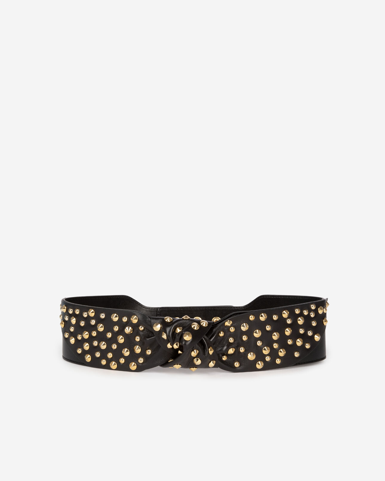 The Kooples FEMME BLACK ceinture large cloutée en cuir noir