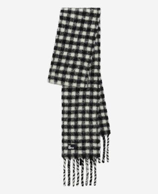The Kooples MIXED NOIR ET BLANC xxl black and white checked scarf