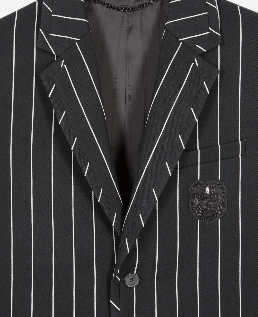 The Kooples HERREN BLACK WHITE schwarze gestreifte jacke