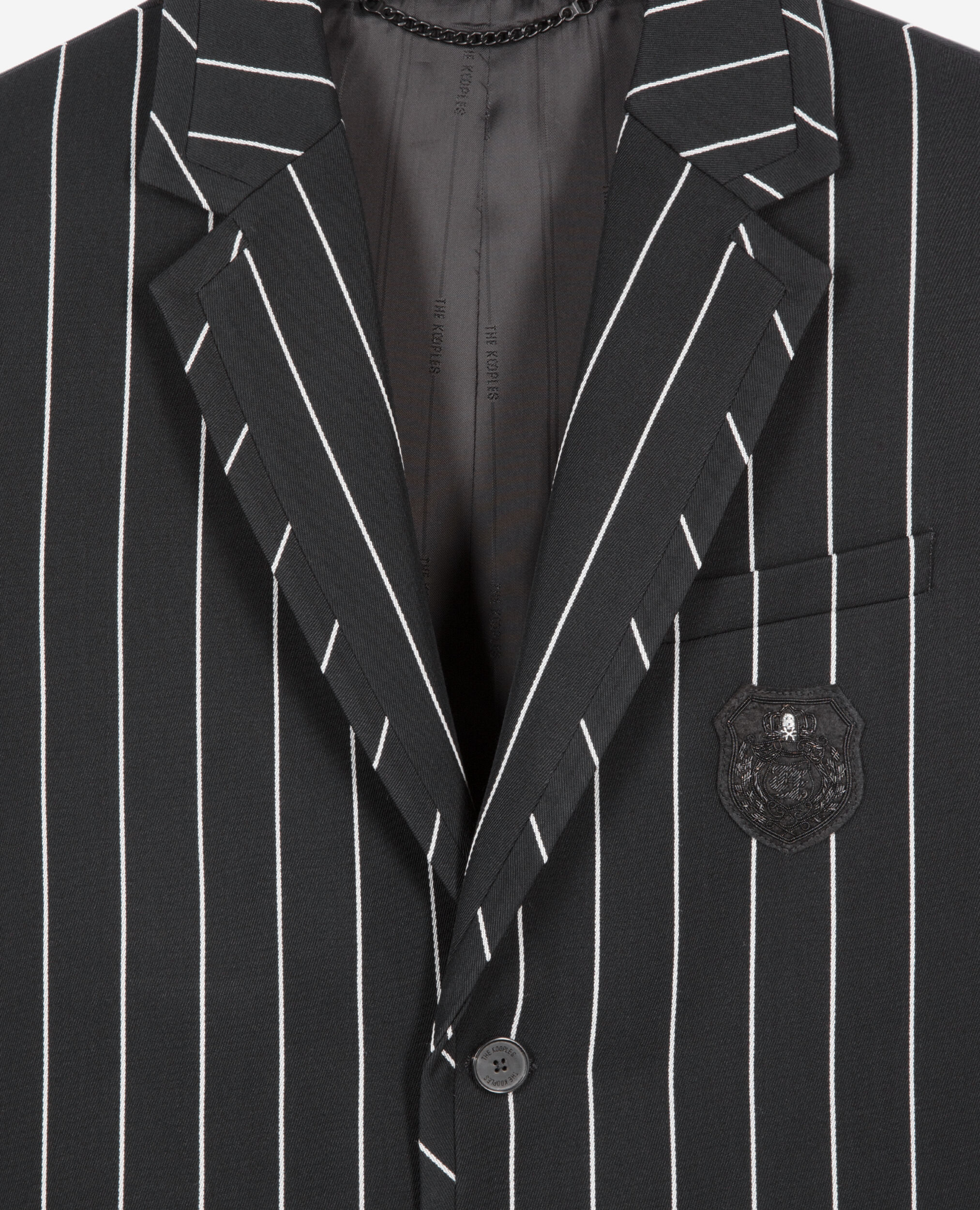 Schwarze gestreifte Jacke, BLACK WHITE, hi-res image number null