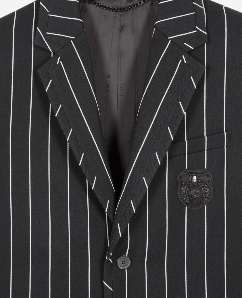 The Kooples HERREN BLACK WHITE schwarze gestreifte jacke
