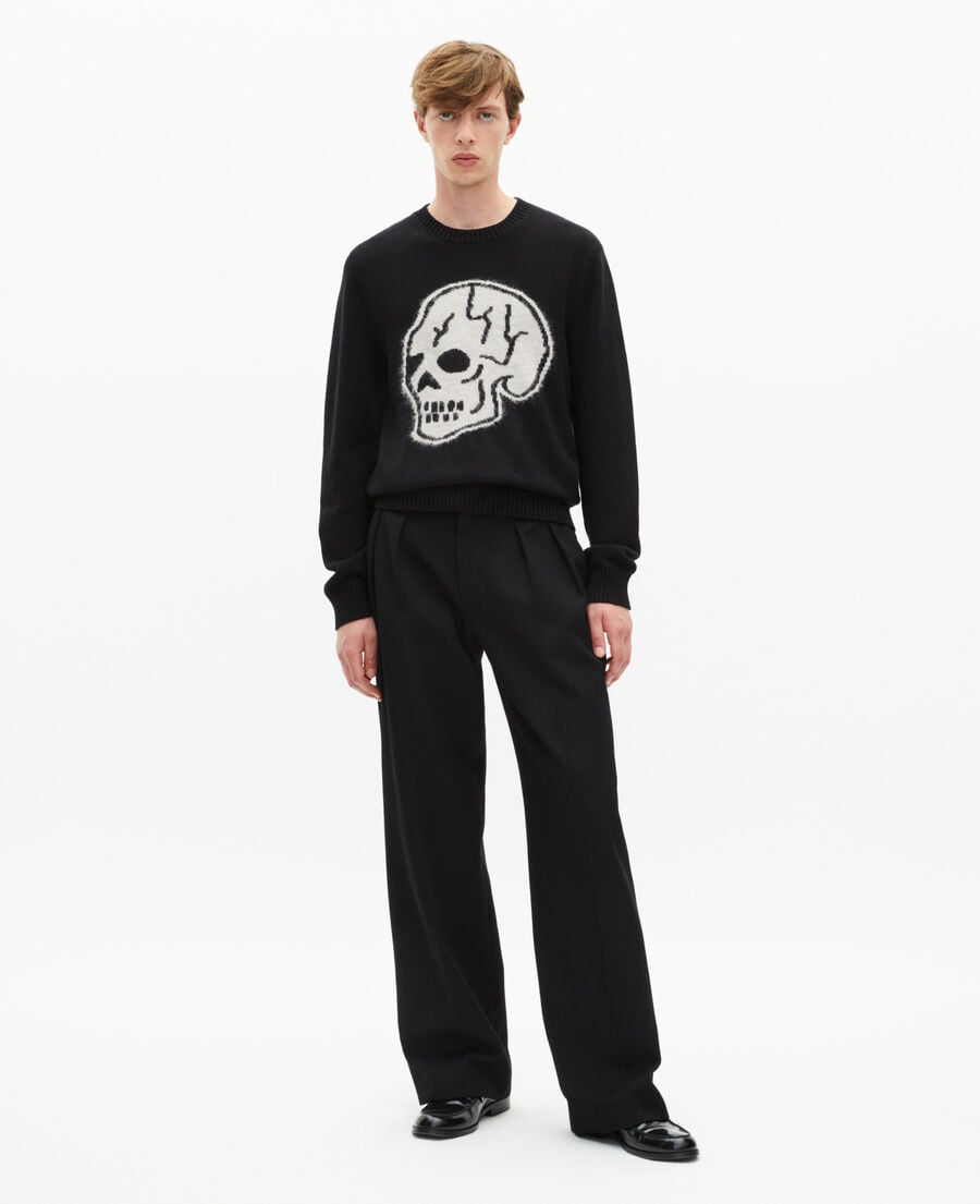 The Kooples HOMBRE BLACK-ECRU suéter negro con calavera