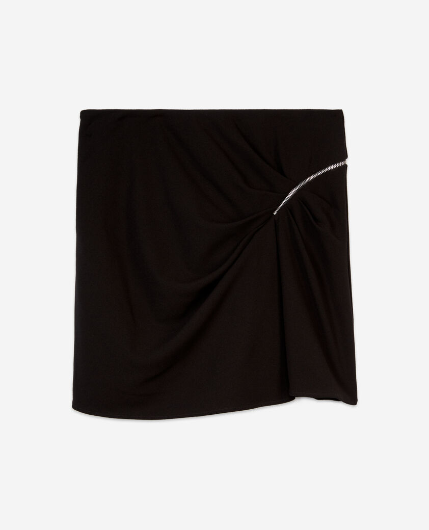 The Kooples FEMME BLACK jupe courte en crêpe avec zip noire