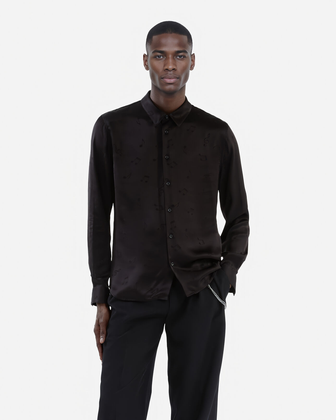 The Kooples HOMME BLACK chemise jacquard musique noire