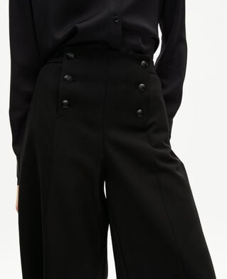 The Kooples WOMEN BLACK wide-leg pants with black bridge