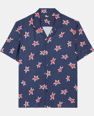 The Kooples H NAVY-RED short-sleeved star printed shirt