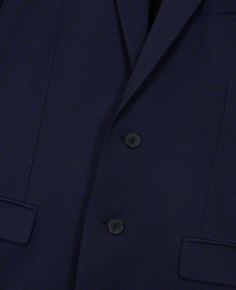 veste de costume en laine pied-de-poule