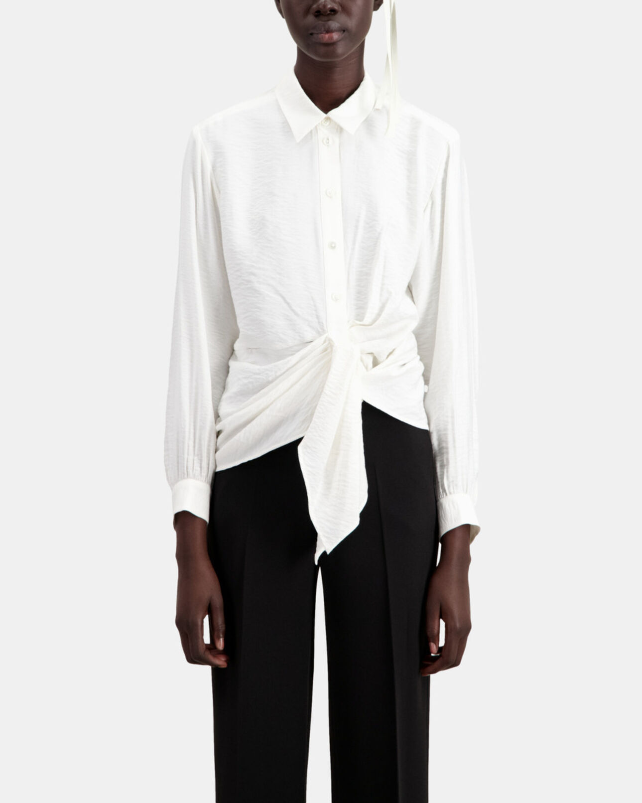 The Kooples WOMEN ECRU ecru shirt with draped effect