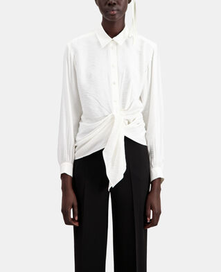 The Kooples DAMEN ECRU ecrufarbenes hemd mit drapierung
