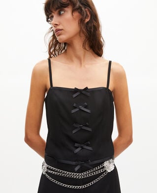 The Kooples F BLACK top with black bow detail
