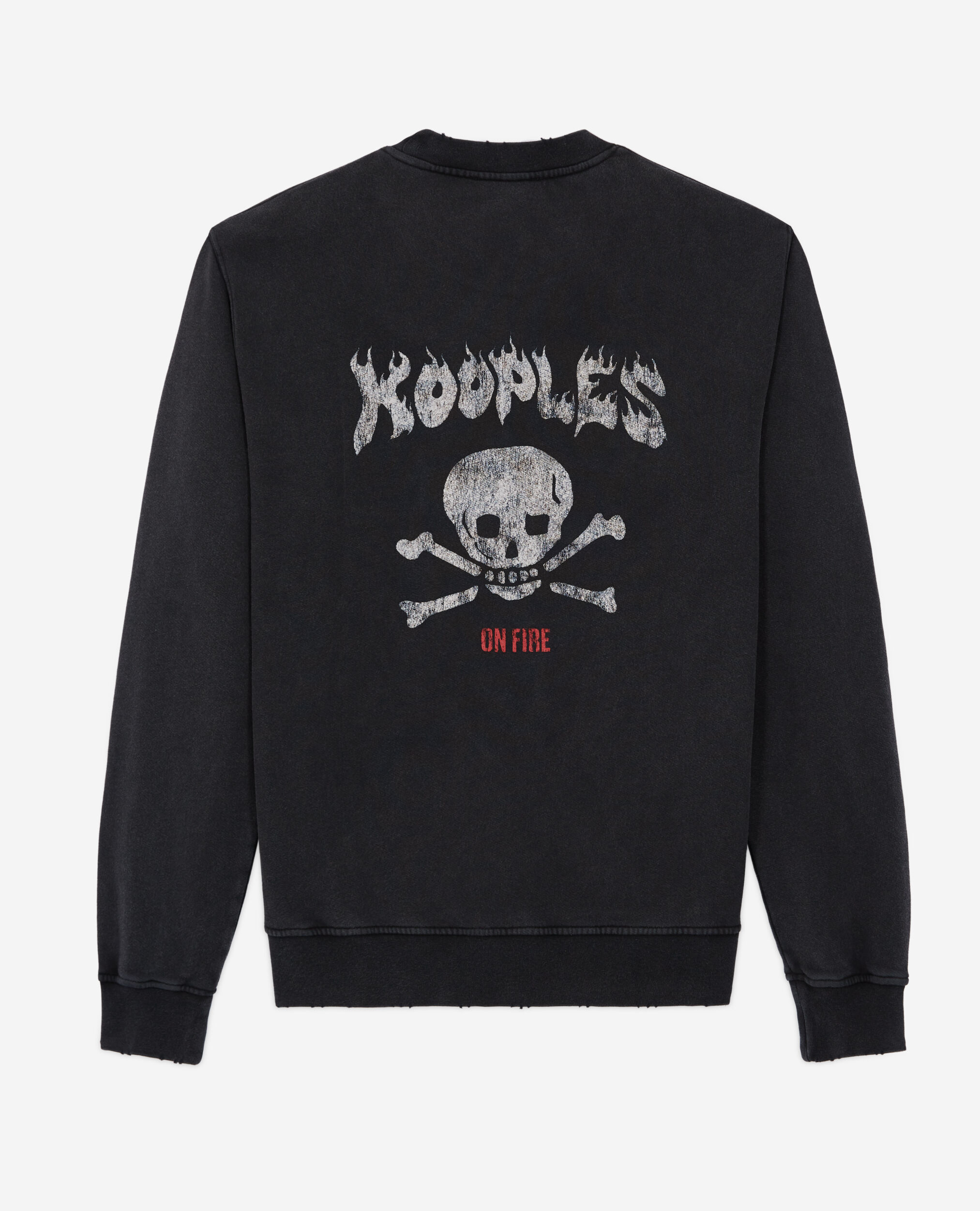 Black screen print sweatshirt, BLACK WASHED, hi-res image number null