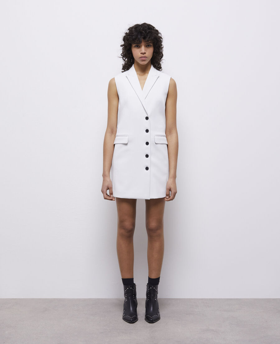 short white crepe dress