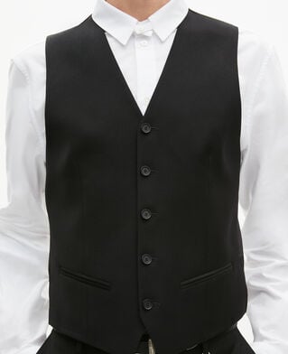 The Kooples HOMME BLACK gilet de costume en laine noir