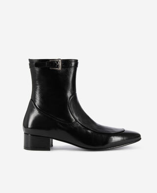 The Kooples HERREN BLACK schwarze stiefeletten aus leder mit schnalle