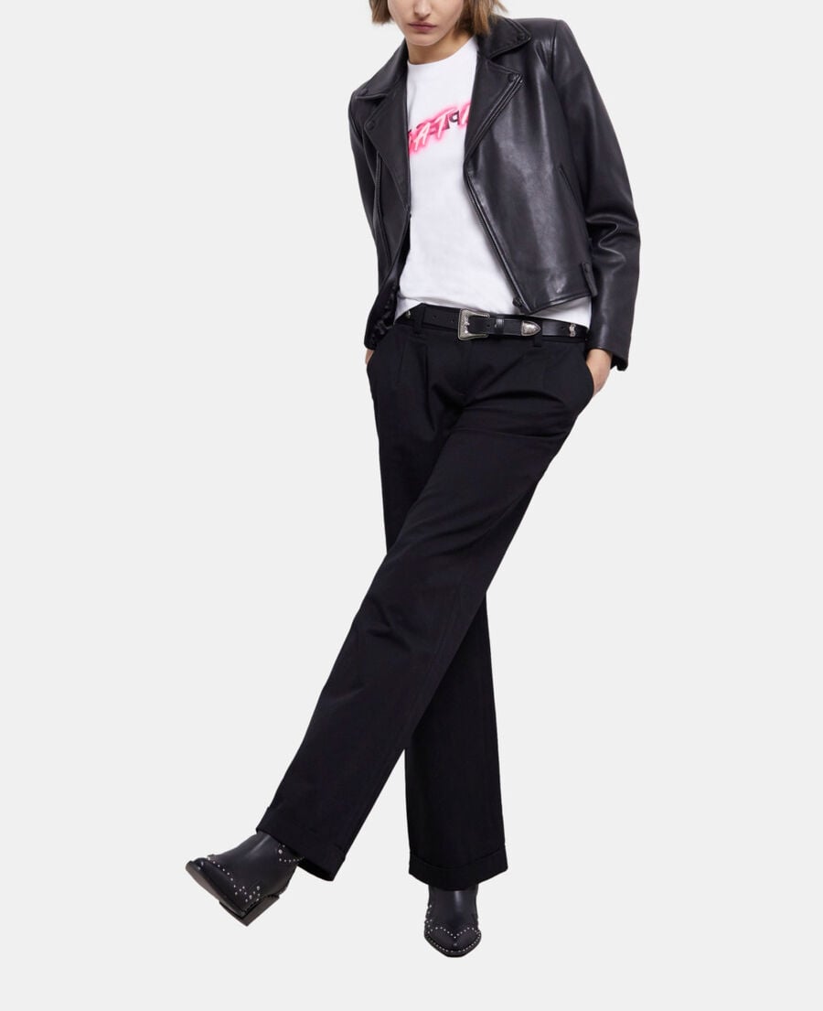 The Kooples MUJER BLACK pantalón ancho negro