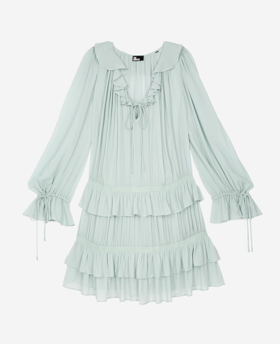 The Kooples DAMEN BLUE/GREEN kurzes kleid mit rüschen blau