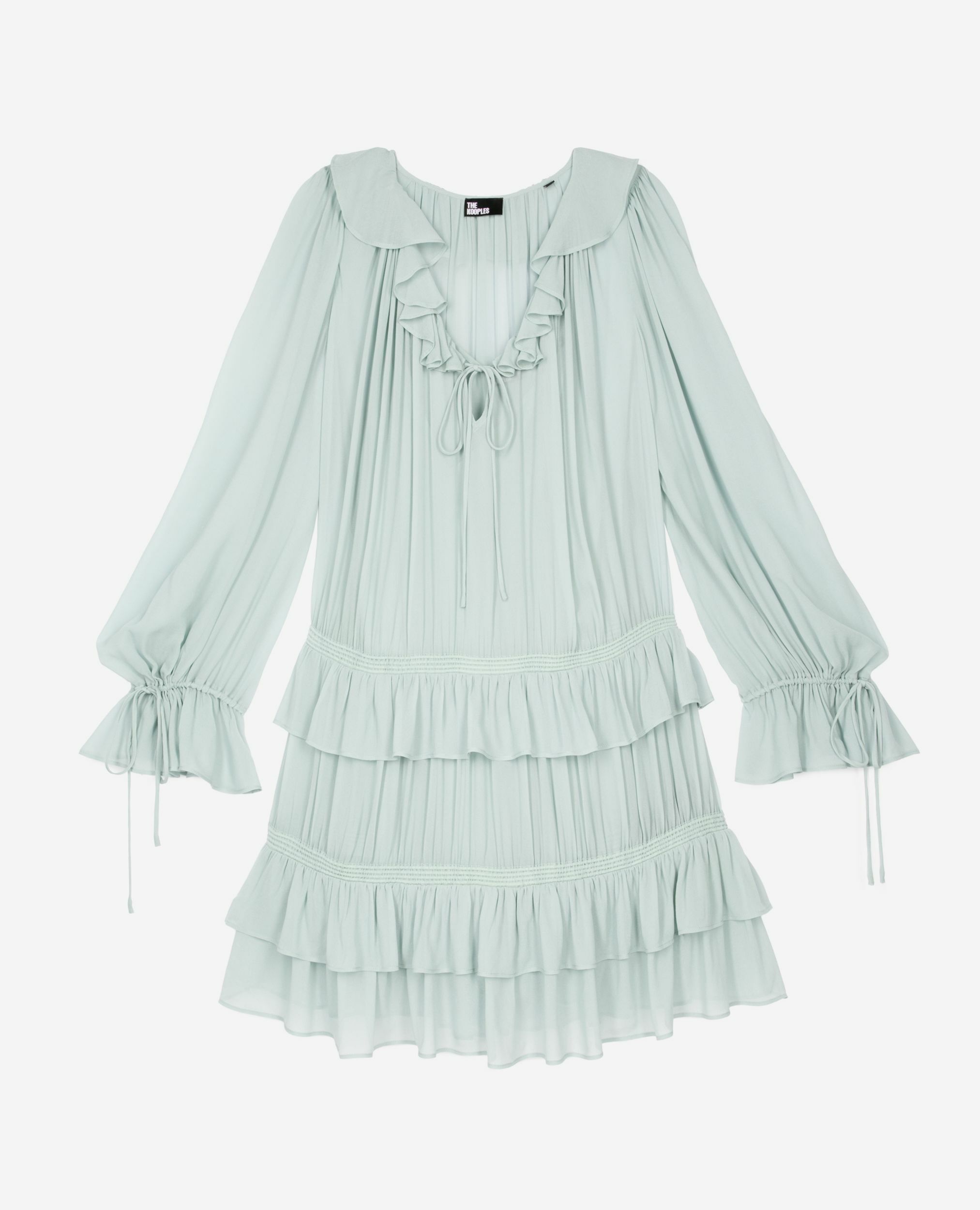 Kurzes Kleid mit Rüschen blau, BLUE/GREEN, hi-res image number null