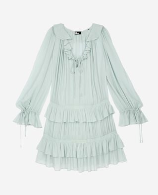 The Kooples DAMEN BLUE/GREEN kurzes kleid mit rüschen blau