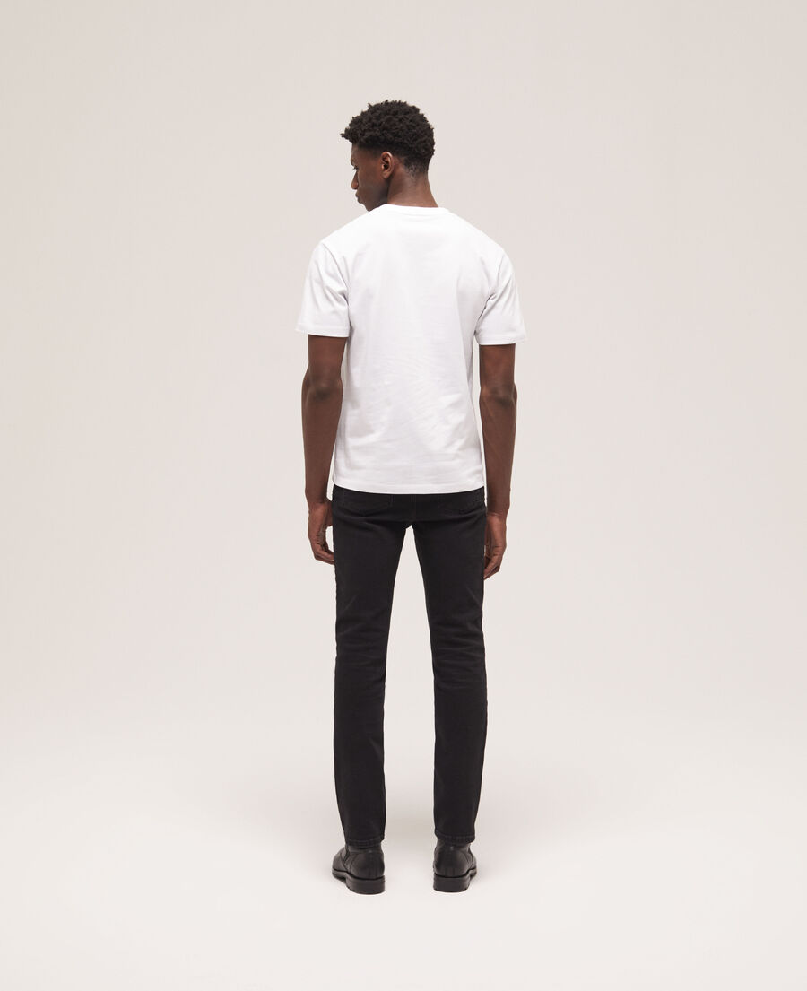 men's white screen print t-shirt