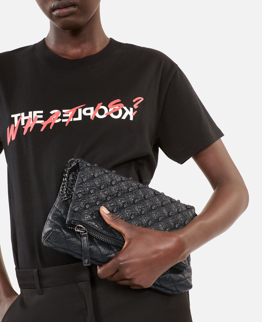 The Kooples F BLACK heritage small black leather pouch